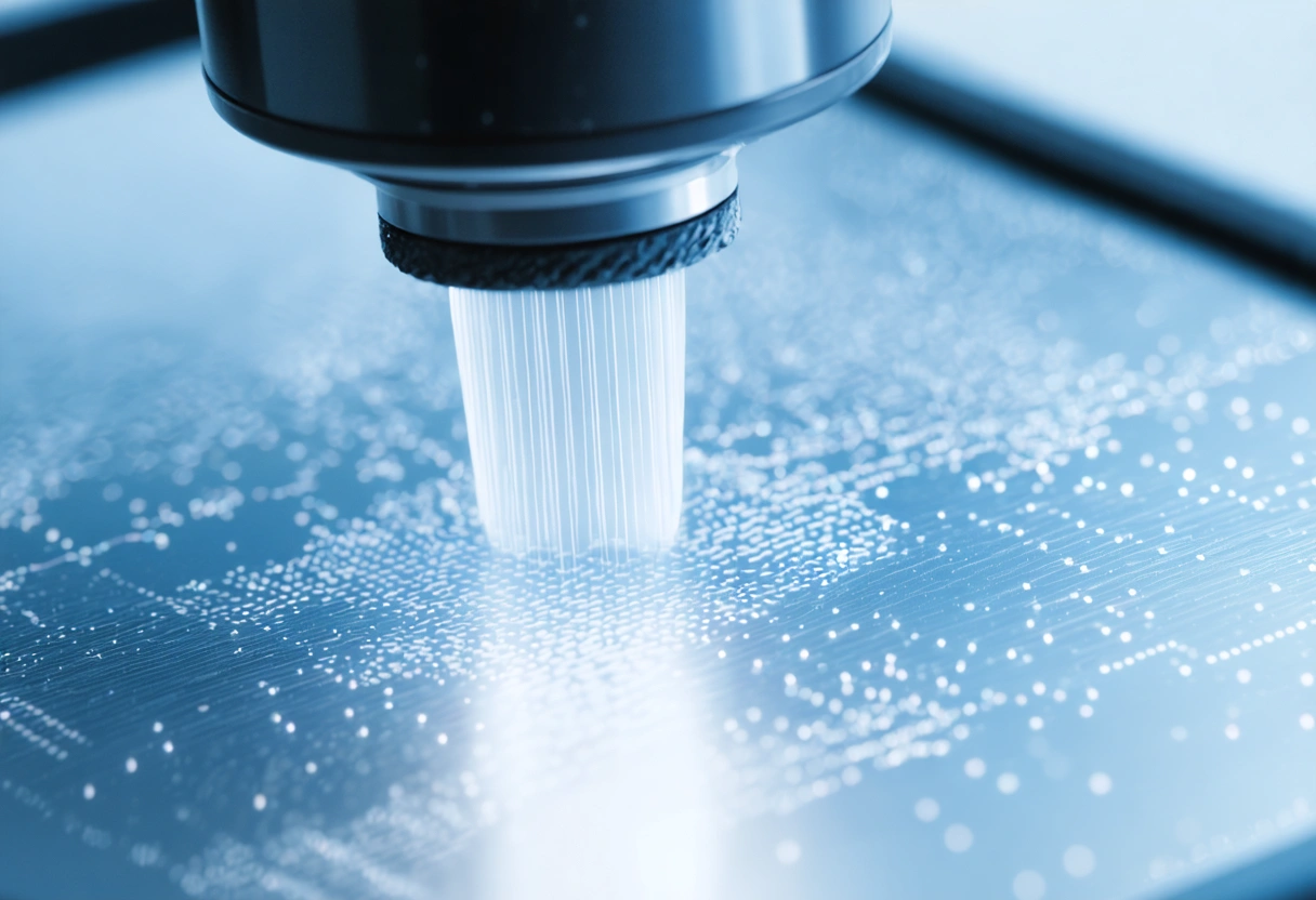 Close-up of nano-coating application on a surface