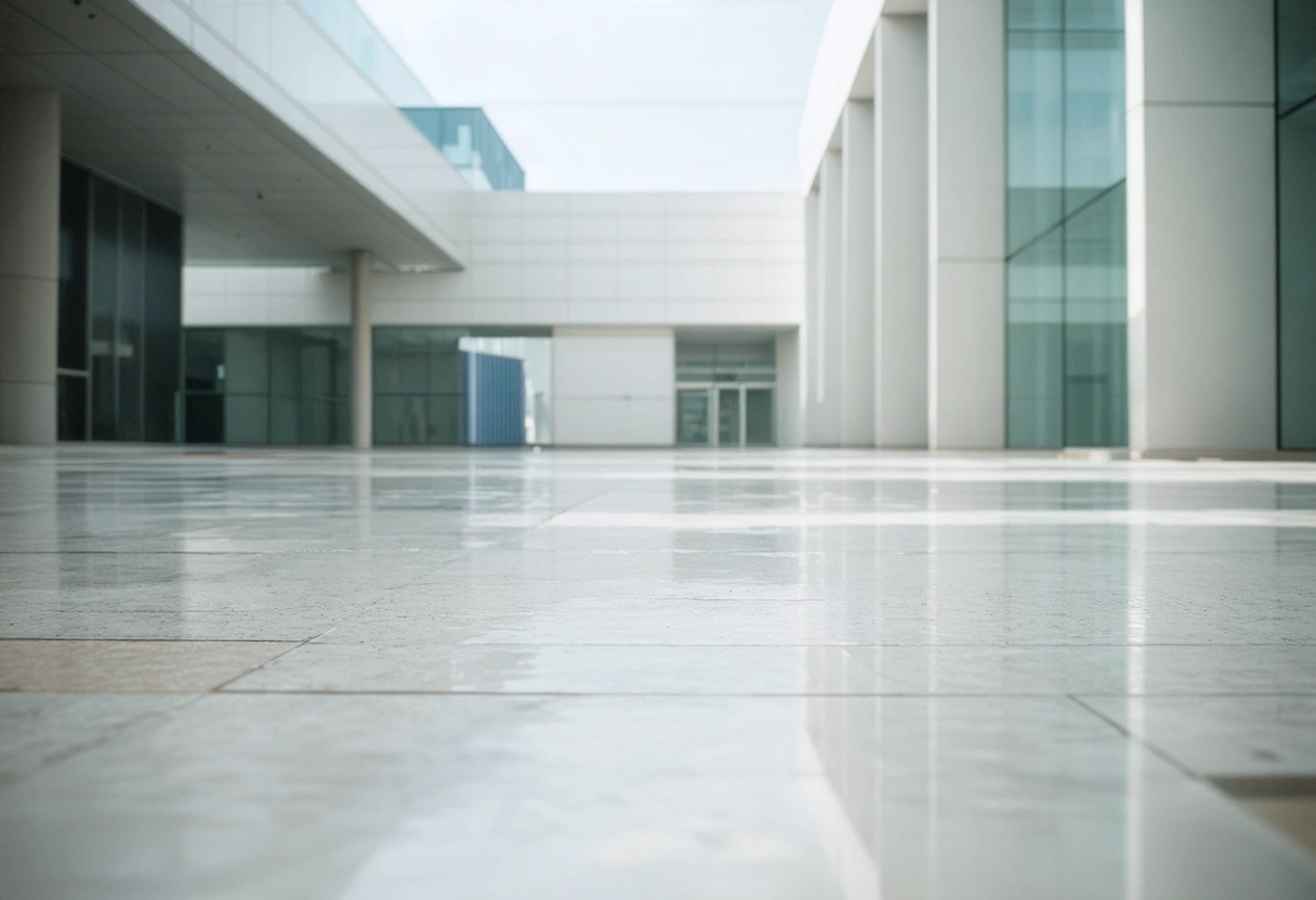 Immaculate surfaces in a newly constructed building with soft lighting