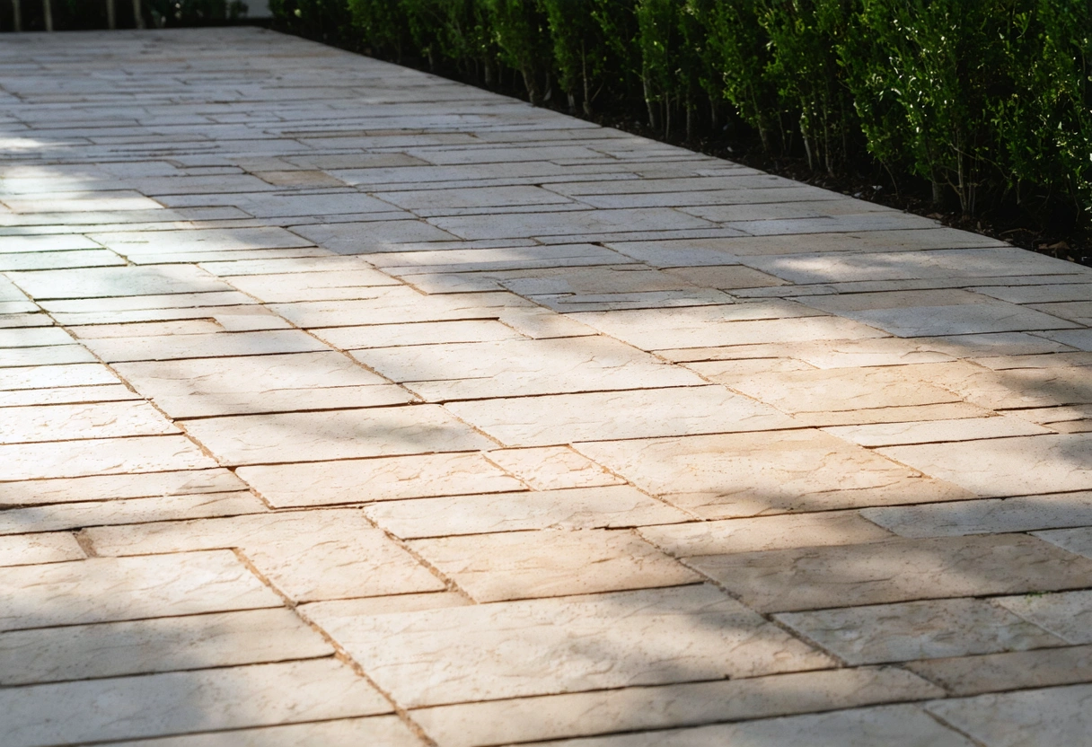 Modern outdoor space with durable, high-quality pavers from above